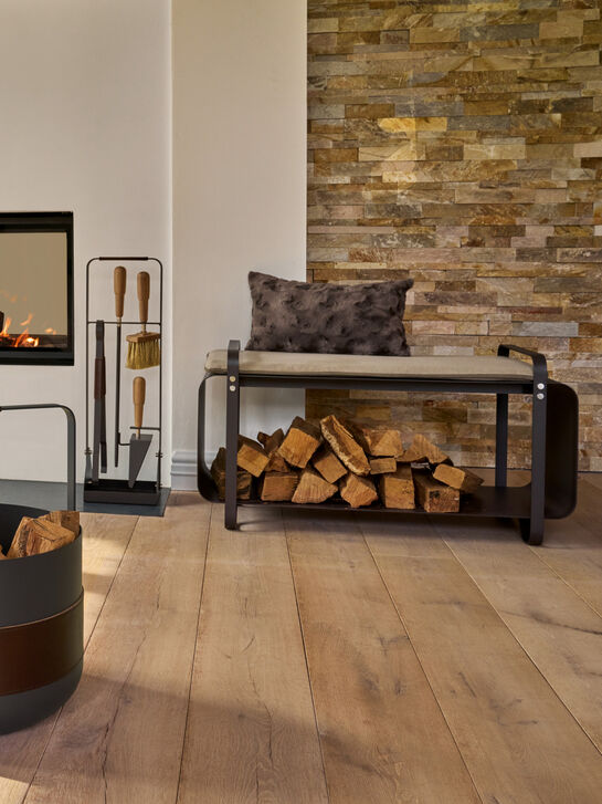 Vero Kaminholzbank inkl. Kissen