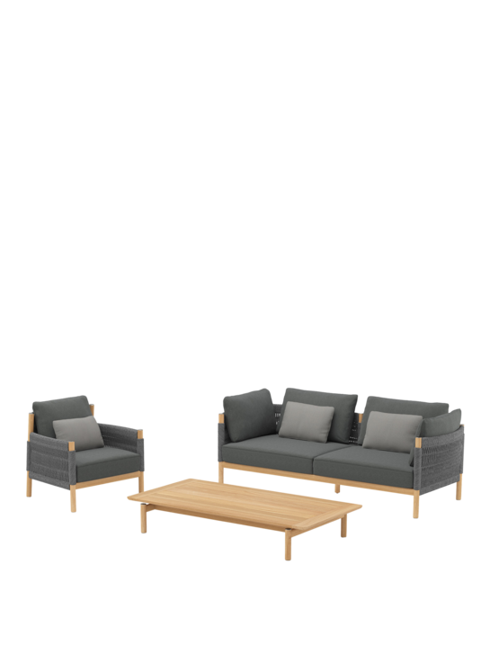 Cavo Set Lounge Sessel und Sofa Anthrazit, Couchtisch 160 x 80