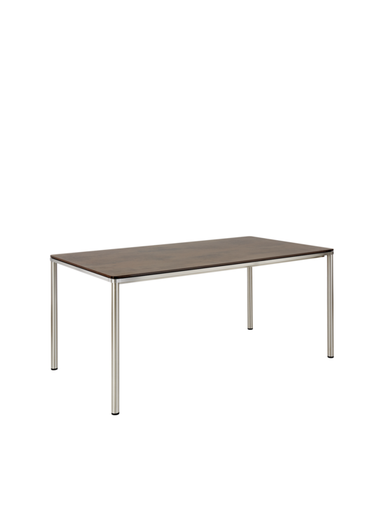 Portland Tisch Edelstahl/Kunstharz Patina Graubraun