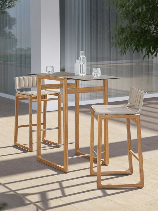 Benton Bartisch Teak/Kunstharz Shade, ausklappbar