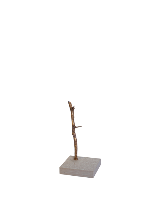 Bronzeast  mit Sandsteinsockel für Biene und Libelle