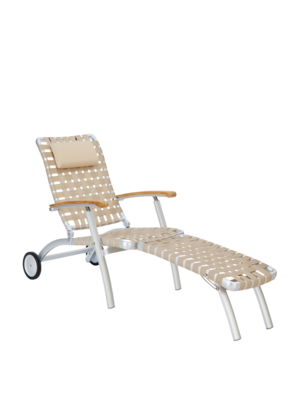 United States Deck Chair mit Rädern und verlängerter Fussstütze
