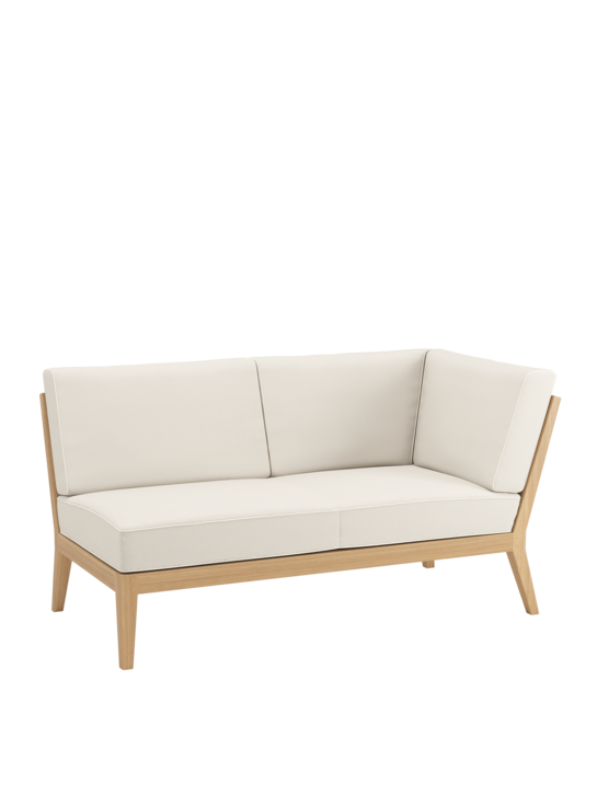 Valencia Lounge Chaiselongue links inkl. Auflagen Linum/Keder Pearl
