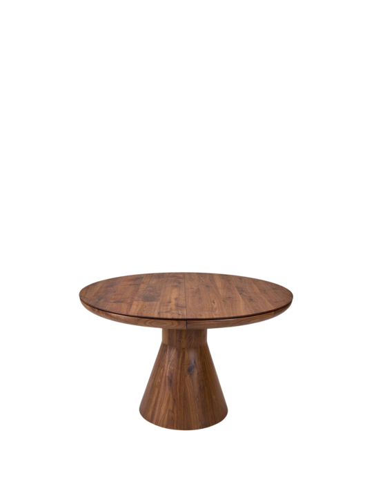 Tavo Massivholztisch rund Nussbaum, ausziehbar