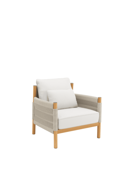 Cavo Lounge Sessel Beige inkl. Auflagen Travertin