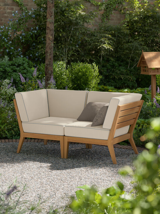 Valencia Lounge Eckelement inkl. Auflagen Linum/Keder Pearl