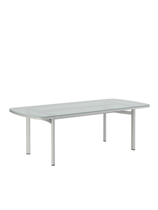 Temper Tisch Eloxal/Glas