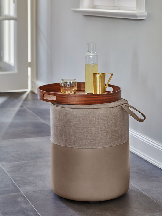 Pouf Tablett Nussbaum